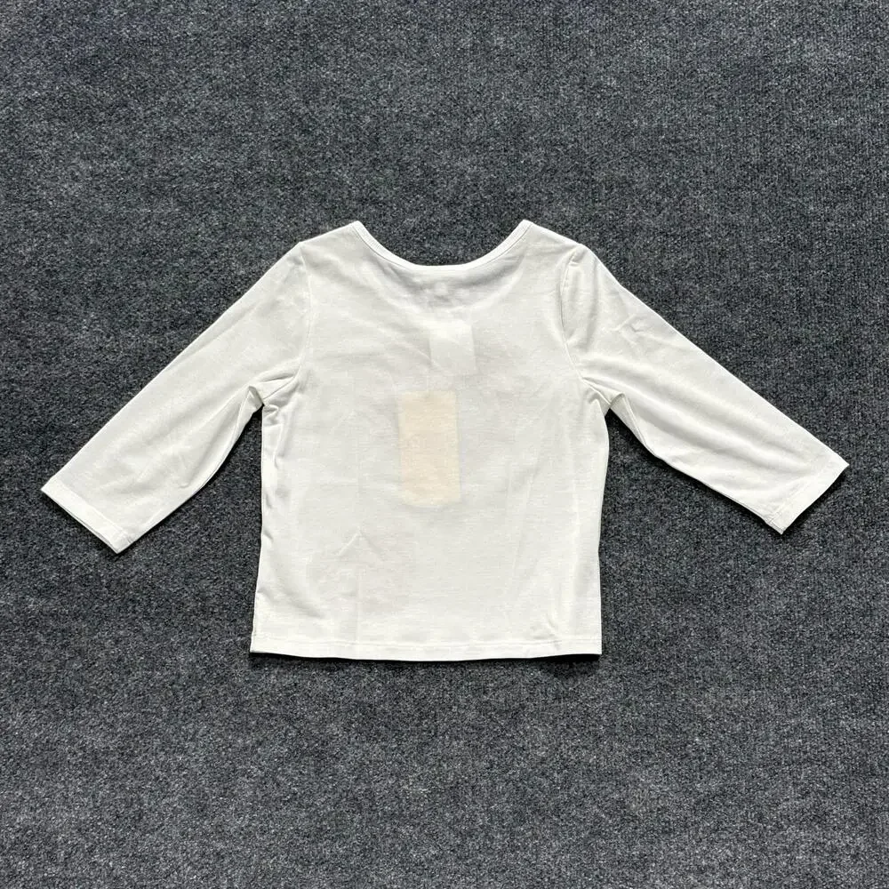 Hannah Banana Shirt Girls 8 White Heart Sequin Long Sleeve Graphic Top New